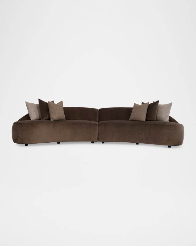 Calder Velvet 2-Piece Sectional